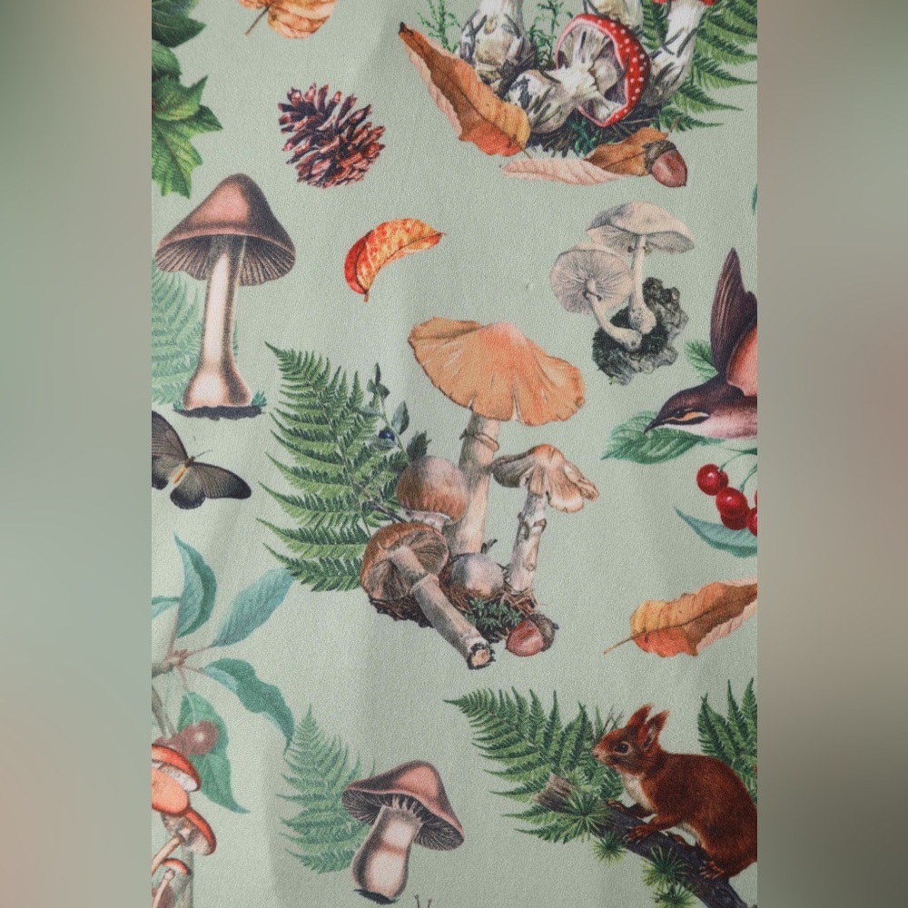 Dolly & Dotty 1950s Green Forest Mushroom Print Claudia Swing Dress, UK 12/US 8 - Picture 9 of 11